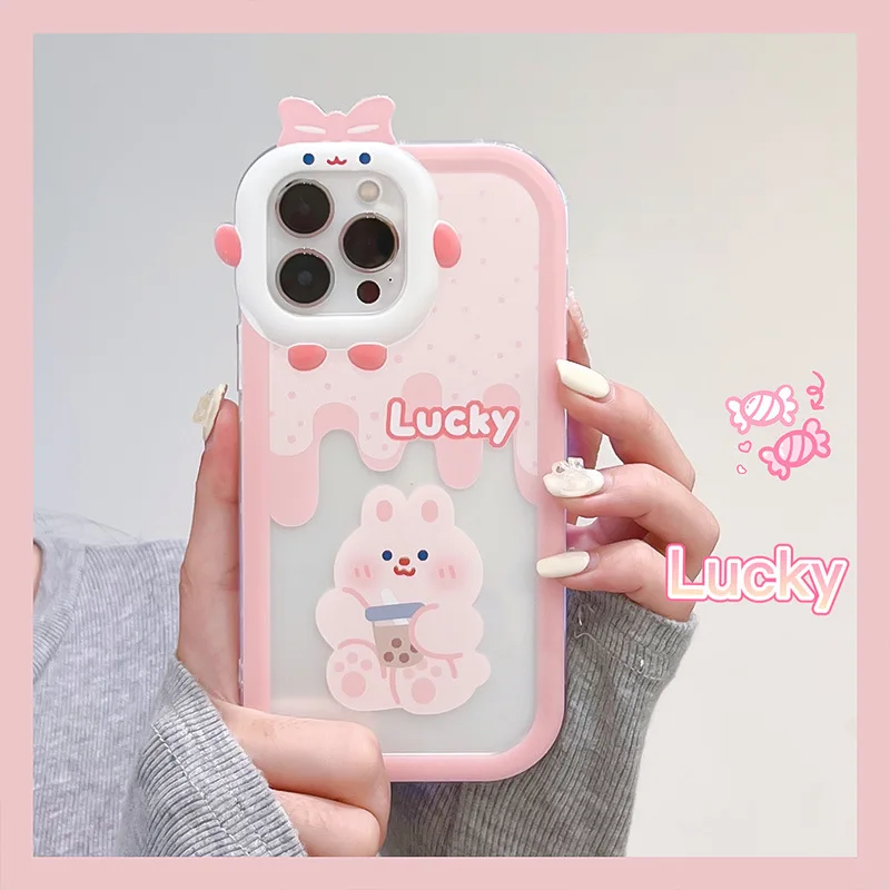 

For iPhone 14 Pro Max Case For iPhone 15 13 12 11 Pro Max 7 8 14 15 Plus X XR XS SE 2020 2022 Little Monster Cute Animals Covers