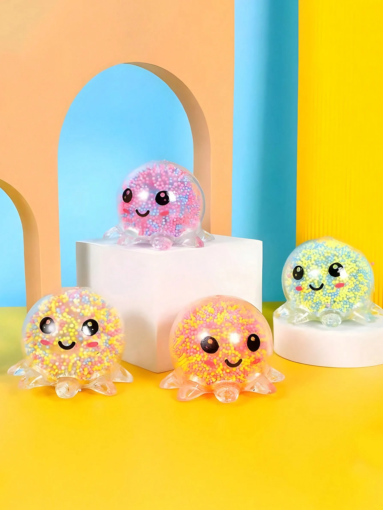 Random Color Soft Octopus Stress Ball Relief Toy Adult Fidget Toy 6 Pcs Stress Ball Basket Party Decoration Gift for Adults stress relief toys fidget toys party toys toy gift filler