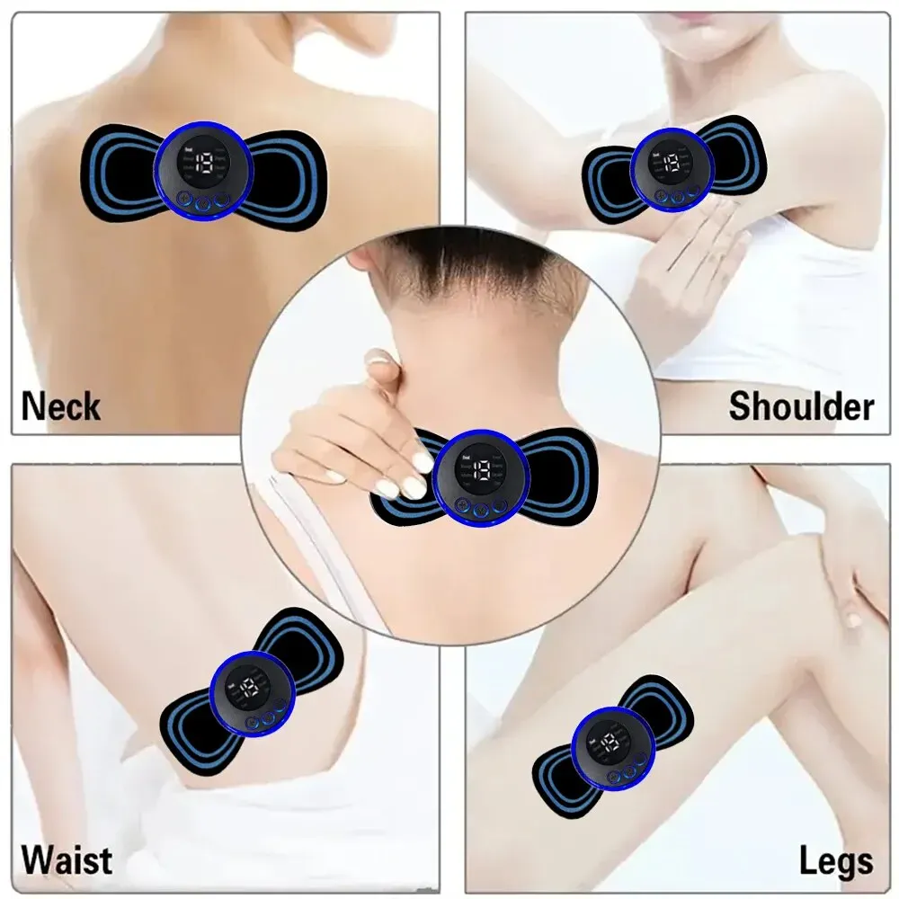Remote Control Electric Neck Massager Set Smart Portable Rechargeable Cervical Massage Patch to Relax and Relieve Fatigue