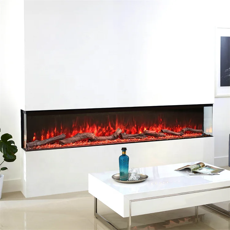 Description Picture 3 of itemNew Modern Built-in Electric Heater 120v 220v Fireplace 3D Wall LED Flame Heater Insert Electric 72 Inch Fireplace Linear