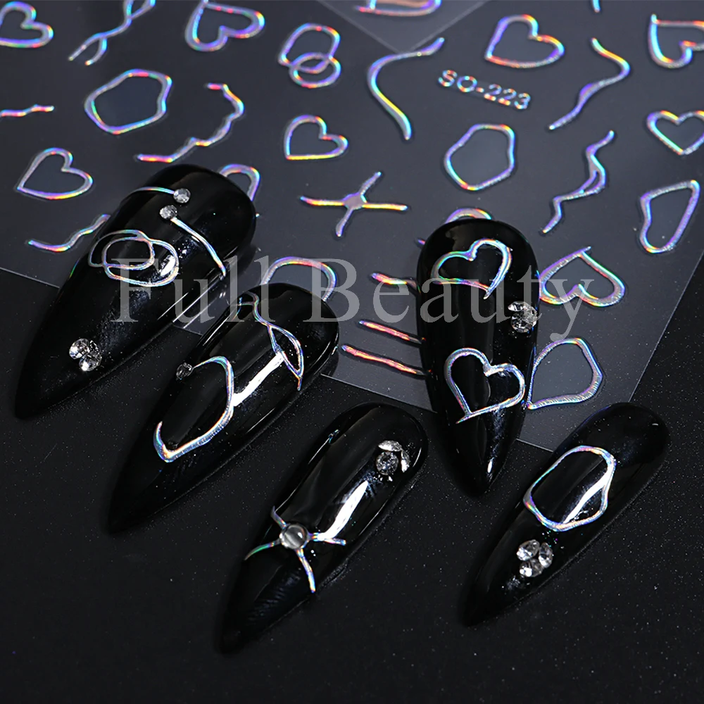 PLAY HEART Designer Nail Art Foil Transfer Decal Sticker - ShopperBoard