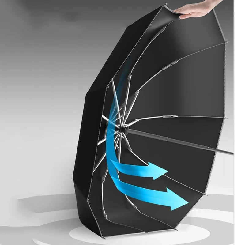New Big Automatic Man Folding Umbrella Reinforced Luxury Inverted Parasol Umbrella Lightweight Parapluie Rain Gear