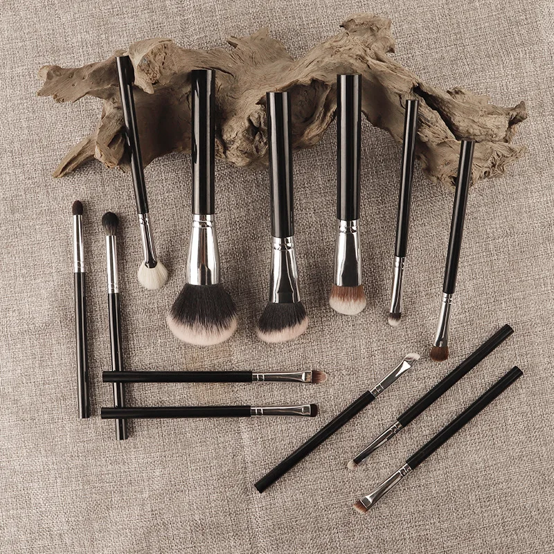 13-Piece Vegan Makeup Brush Set Hypoallergenic Soft Synthetic Brushes for Eye Contouring & Full Face,Professional Cosmetic Tools 1
