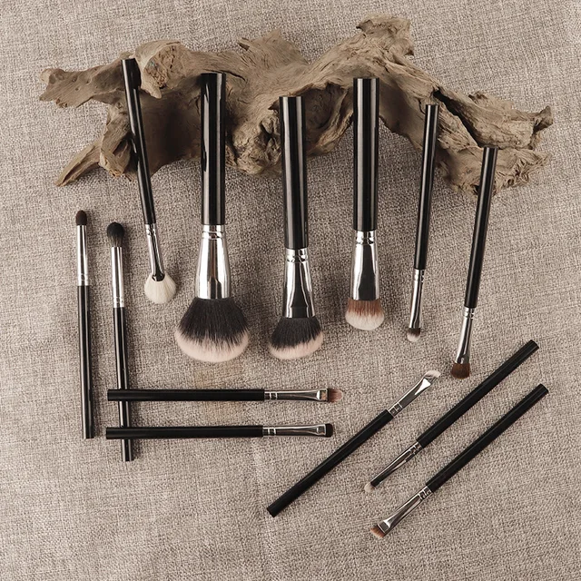 13-Piece Vegan Makeup Brush Set Hypoallergenic Soft Synthetic Brushes for Eye Contouring & Full Face,Professional Cosmetic Tools