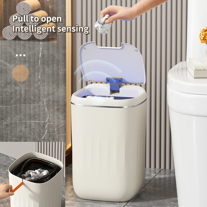 24L Smart Sensor pattumiera bagno secchio della spazzatura elettronico sensore intelligente automatico pattumiera per wc da cucina Wastebaske