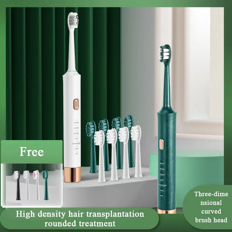New Design Electric Sonic Toothbrush Soft Bristle 6 Cleaning modes LED Display IPX7 Waterproof USB Fast Charging Oral Care Tool