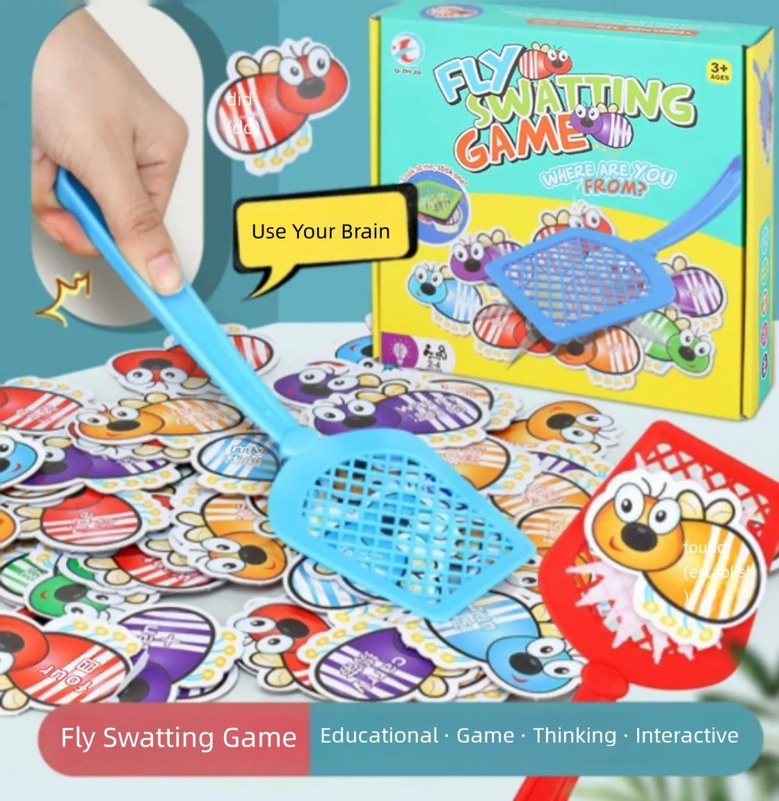 어린이를 위한 파리채 게임 교육용 단어 인식 곱셈 연습 인터랙티브 보드 게임 파티 빠른 반응 장난감