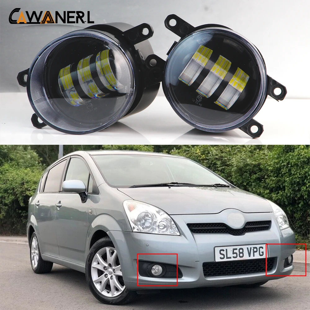

2 X Car Front Bumper LED Fog Light Assembly 30W H11 Fog Lamp DRL 6000LM For Toyota Corolla Verso MPV 2006 2007 2008 2009