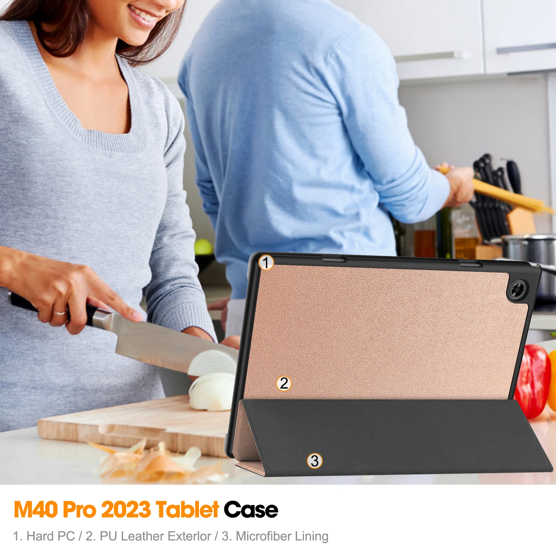 Custodia In Pelle PU Sottile E Leggera Per Teclast P20HD / M40 PRO - Cover Con Chiusura Magnetica - Rosso