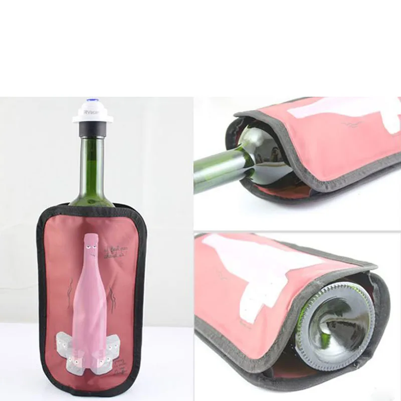 Wine Bottle Cooler Holder Jelly Ice Bag Carrier Cooling Beverage Chilling Bag 