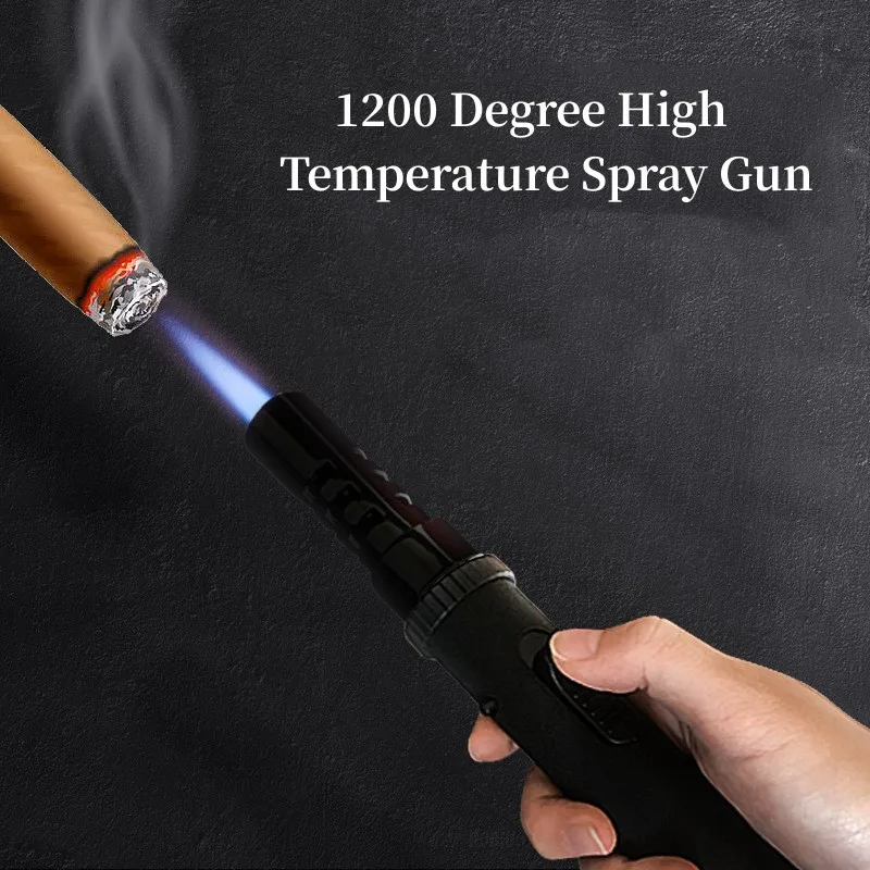 

Outdoor Windproof Blue Flame Metal Gas Lighter New Multifunctional Camping Barbecue Welding Baking High Temperature Spray Gun