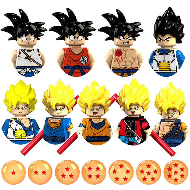 

Dragon Ball Z Anime Figures Mini Blocks Son Goku Kawaii Model Toys Goten Vegeta Super Saiyan Action Figure Bricks for Kids Toy