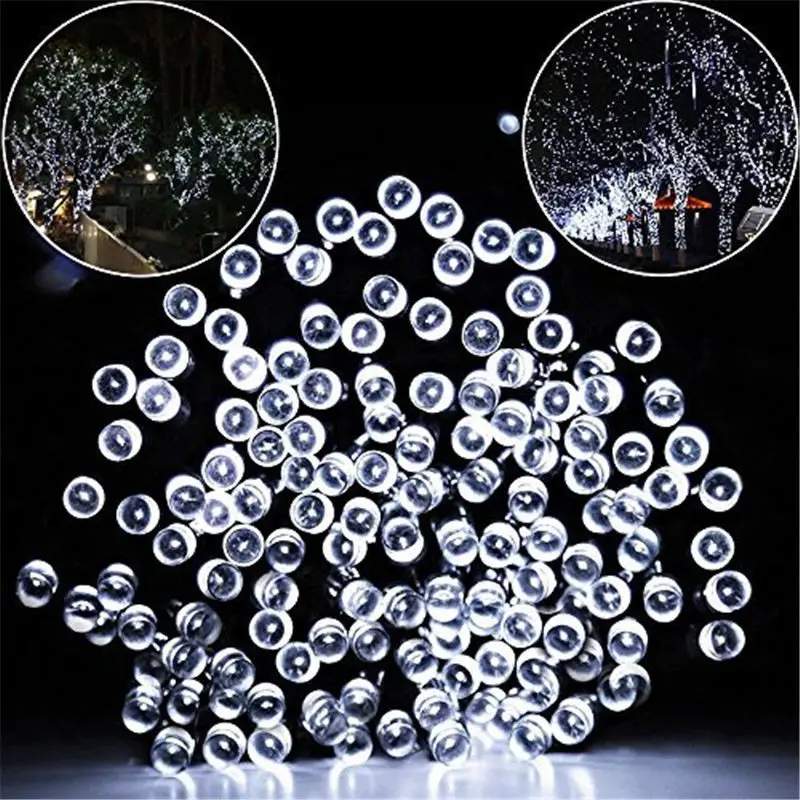 Enhanced Product Title: Solar-Powered LED Starry String Lights - 8 Modes Waterproof Fairy Lights for Outdoor Christmas Decor