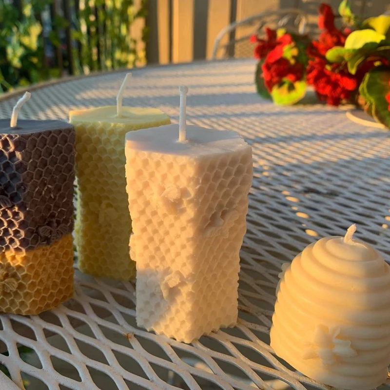 Bee Honeycomb Silicone Mold for DIY Scented Candle Soap Making Wax Mould Plaster Resin Craft Molds Supplies Home Art Decoration
