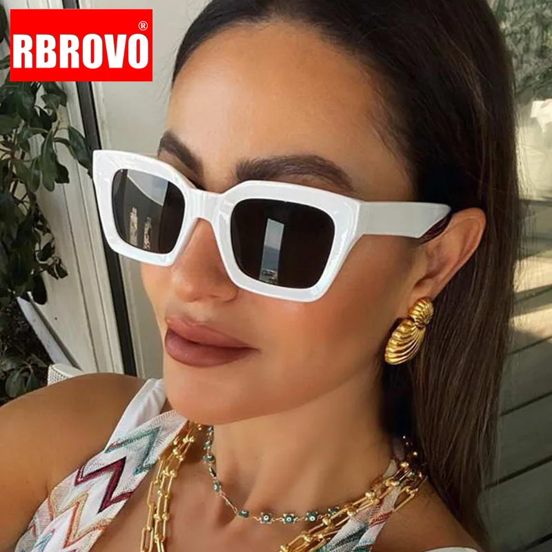 

RBROVO 2023 Square Sunglasses Women Retro Eyeglasses Women/Men Gradient Clear Lens Glasses Men Gafas Lentes De Sol Mujer UV400