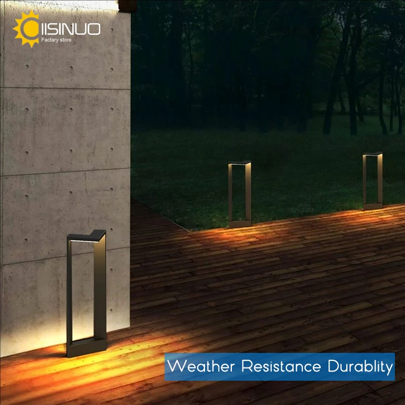 LED 12W Outdoor Landscape Path Lights Black IP65 Waterproof Lawn Post Light Fixture for Lawn Patio Courtyard Driveway Decoration 2
