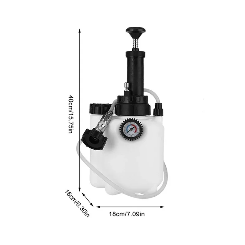 3L Manual Brake Oil Fluid filling Changer Bleeder w/ Waste Bottle Hydraulic Clutch Oil Pump Exchange Drained Replacement Tool