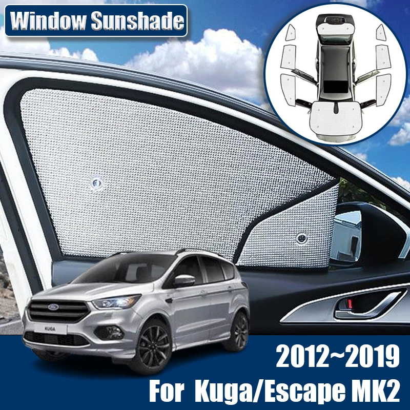 Car Window Sunshades Anti UV Visor Covers Sunscreen Interior Parts for Ford Kuga MK2 2014 Accessories Escape 2012~