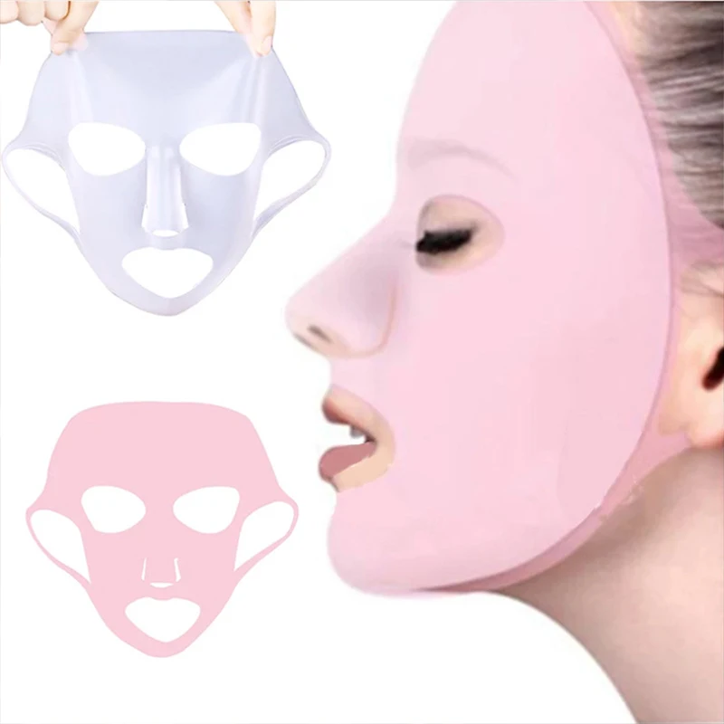 

Silicone Face Mask Reusable Moisturizing Lifting Firming Mask Anti Wrinkle Gel Sheet Ear Fixed Shape Face Beauty Tool 1 For Free