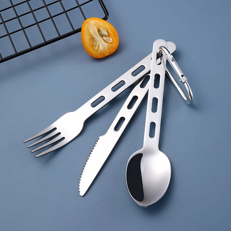 Stainless Steel Cutlery Set 3pcs/set Knife Fork Spoon For Home Use Travel Camping Picnic Portable Tableware Set