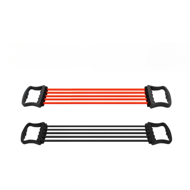 

Chest Expander 5 Tubes of Latex Free Regulation Non-slip Texture Detachable Rubber Elastic Bands for Sports Exercises