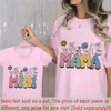 2pc Colorful Flower Letter MAMA and MINI Matching Family Outfits Mothers Day Gift Blessed Mommy and Kids Leisure Fun T-Shirt 3