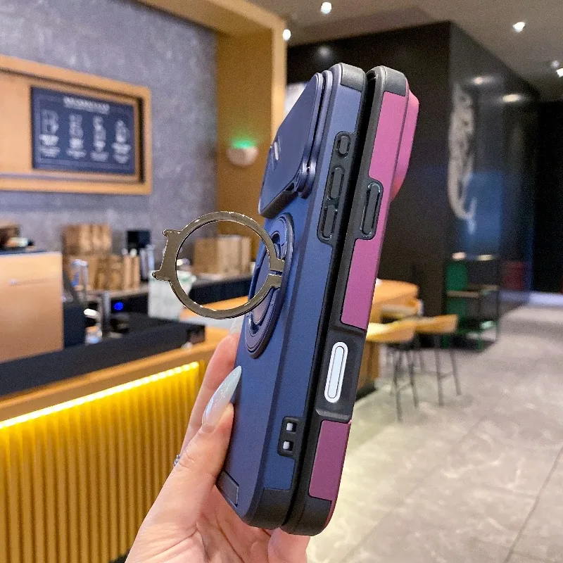 Deluxe Magnetic Armor Case with Sliding Camera Protector and Bracket