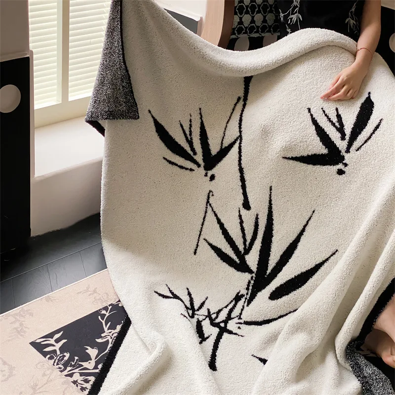 

Chinese Bamboo Panda Cozy Comfort Blanket Knitted Bedspread Soft Sofa Chair Throw 130x170 Warm Home Decorations