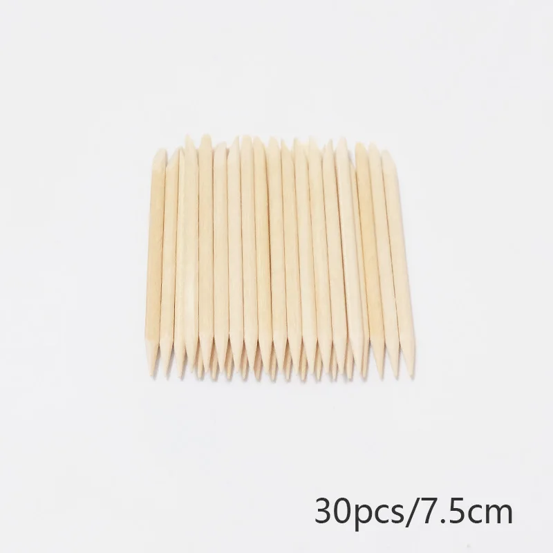 Nail Art Orange Wood Cuticle Sticks - Precision Manicure Tools for Gel Polish and Nail Design