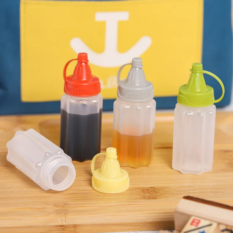 4pcs Portable Sauce Squeeze Bottle Container With Leak Proof Condiment ...