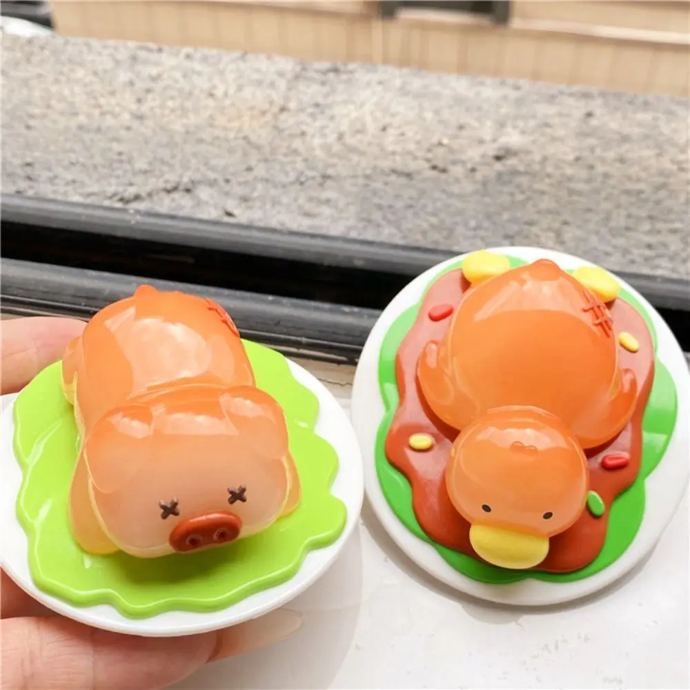 PVC Uv Color Change Ornament Pig Handicraft Roast Duck Decoration Statue Funny Doll Color Changing Duck Figurine