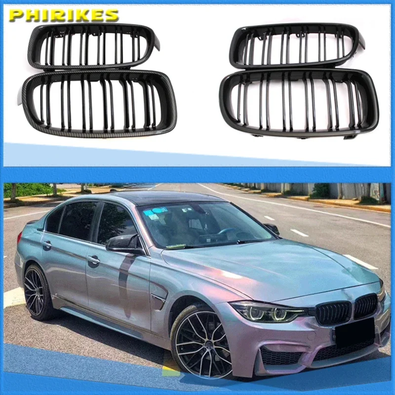 

Pair Front Kidney Grilles Grills Gloss black For BMW F30 F31 F35 320i 328i 335i 2012 2013 2014 2015 2016 2017 Car Racing Grills