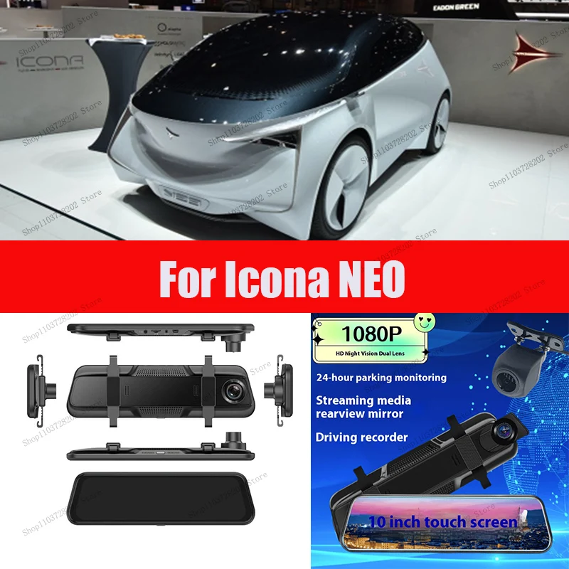 

For Icona NEO 4K WIFI GPS Car Dvr Mirror Dash CamDual Lens Dashcam Drive Recorder Stream RearView Mirror IPS Screen Camera