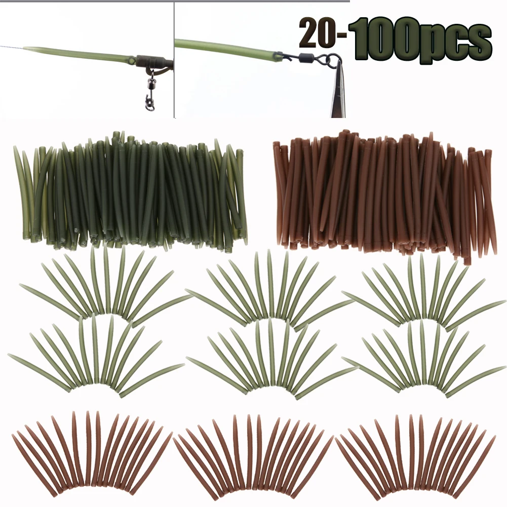 Terminal Carp Fishing Anti Tangle Sleeves Connect with Fishing Hook Rubber Tip Tube Positioner Terminal Tackles 100PCS fishing accessories,fishing hook,fishing tackle,fishing tools,fishing tool,fishing hook tube
