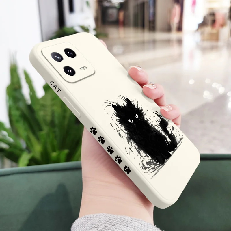 Briquettes Cat Liquid Silicone Phone Case Cover