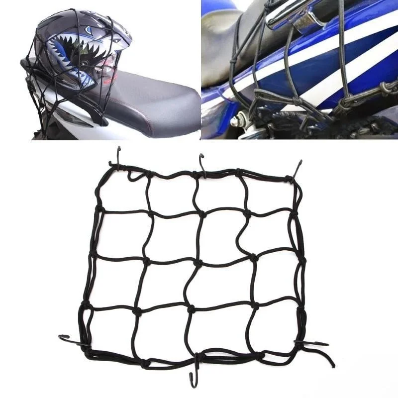 Motorcycle Cargo Net Motorcycle Bungee Net Motorcycle Luggage Net 6 Hooks Hold Down Fuel Tank Luggage Mesh Web Styling Adjustable