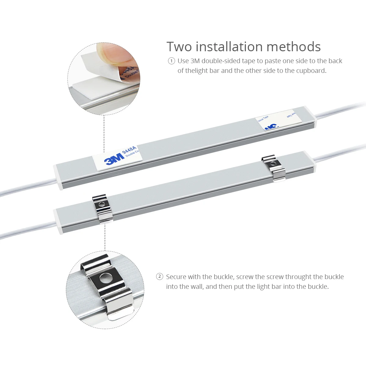 12V Aluminium LED Bar Lamp With Touch Switch Dimmer Under Cabinet Light for Kitchen Tandem lighting