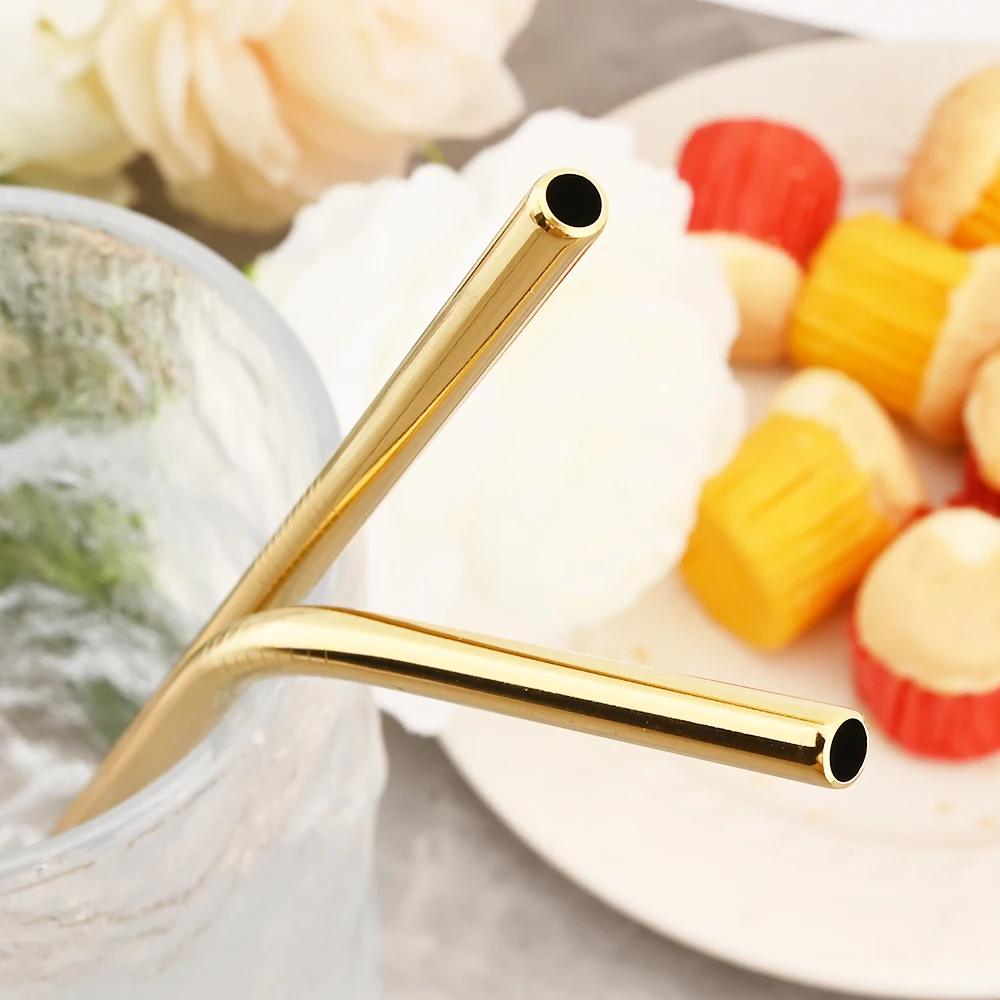 Eco-Friendly Reusable Stainless Steel Drinking Straw Set - 20-Piece High-Quality Metal Straws