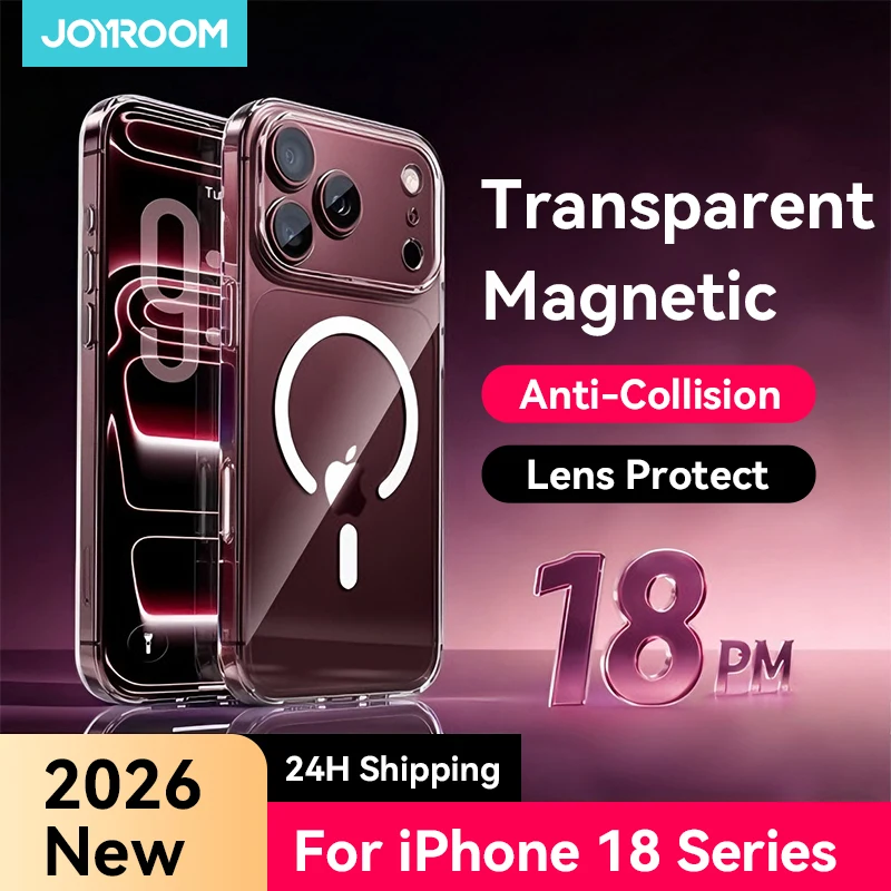 Joyroom Hülle für iPhone 17 Pro Max, transparent, kompatibel mit Magsafe, Anti-Gelb, magnetische Handyhülle, hart, transparent, für iPhone 17
