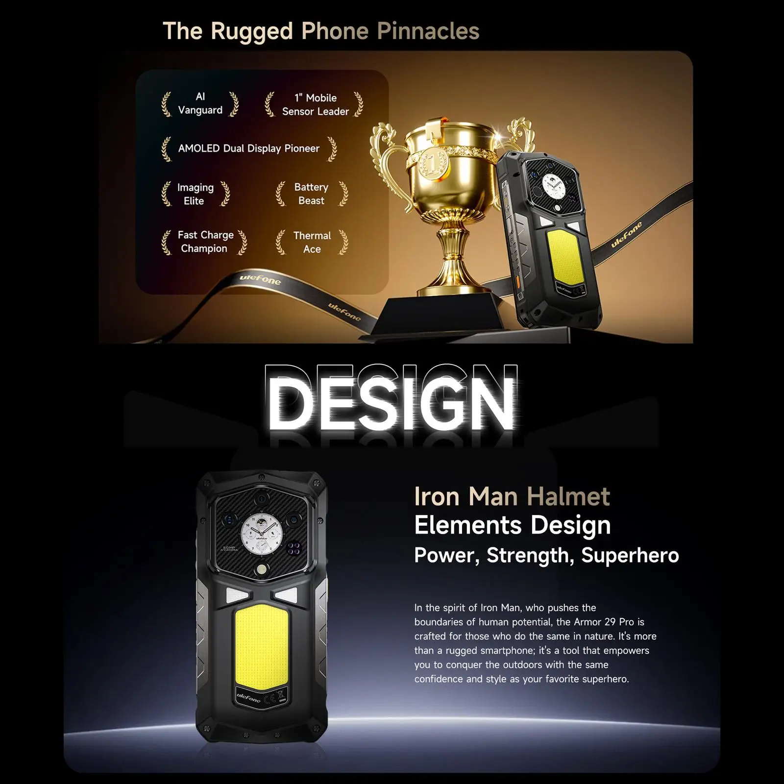 Ulefone Armor 29 Pro Rugged Phone 16GB+512GB Night Vision Camera 6.67" Android 15 MTK Dimensity 7400 Octa Core 5G NFC Cellphone