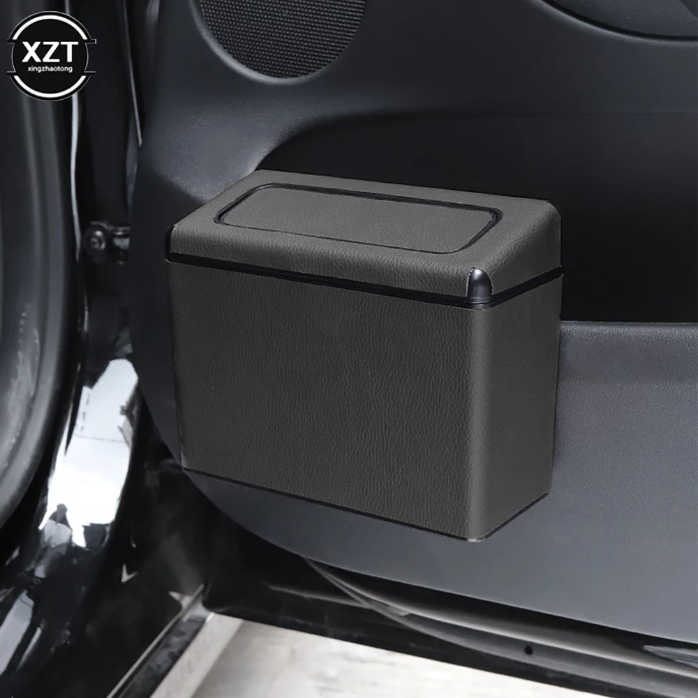 

Новинка, подвесная мусорная корзина для автомобиля, контейнер для хранения мусора, черный квадратный Пресс из АБС-пластика, мусорная корзина, аксессуар для автомобильного интерьера