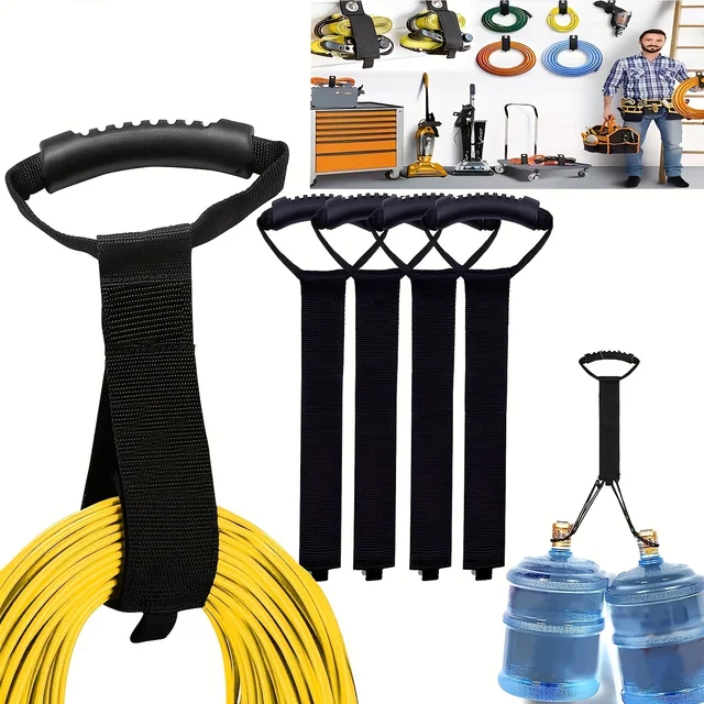 22 inch Black - Storage Straps by Storage -Extension Cord Organizer, Vacuum Hose Holder, Shop Storage, Water Hose Organizer