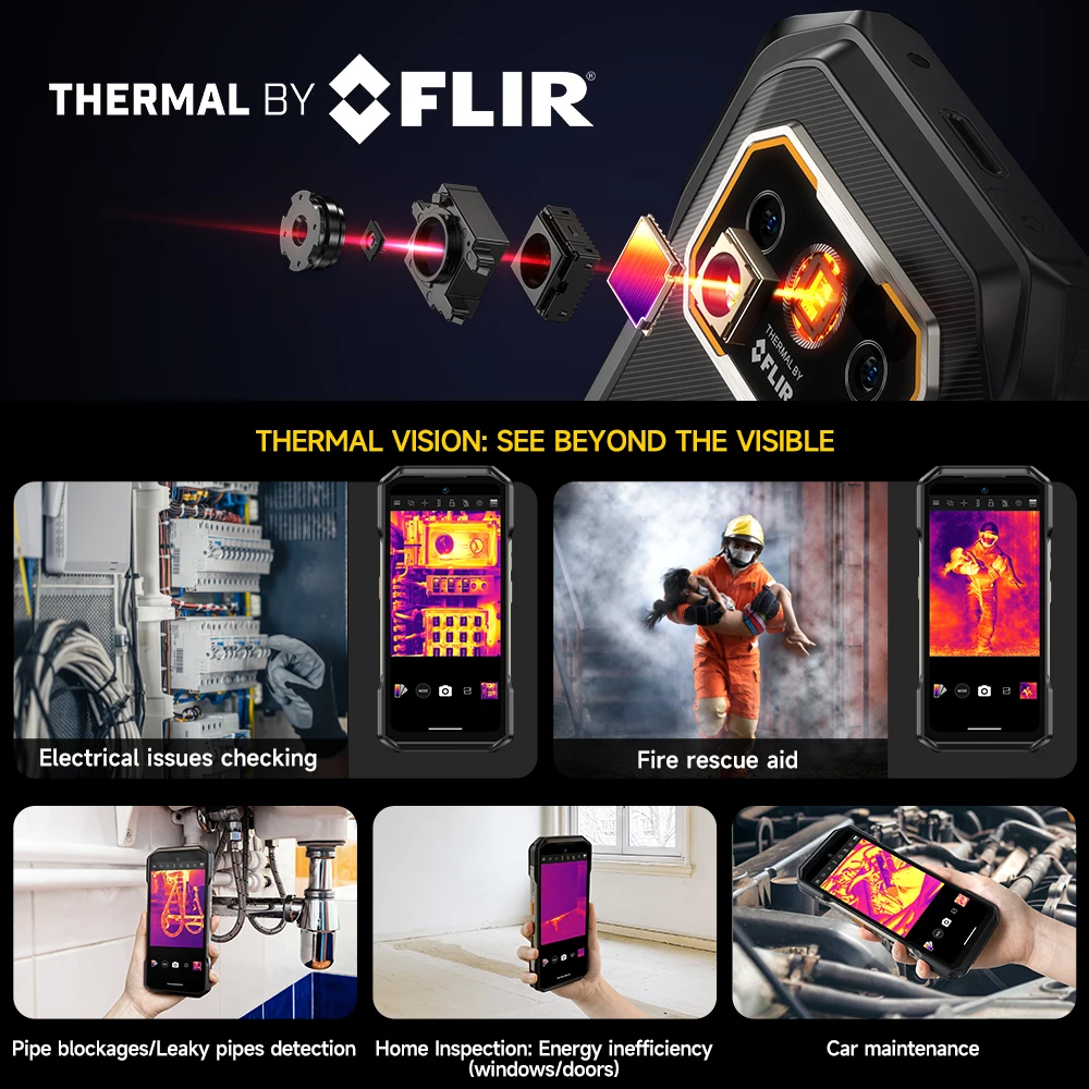 Ulefone Armor 27T Pro 5G THERMAL BY FLIR® Rugged Phone Android 14 10600mAh Smartphone 64MP 6.78" 24GB+256GB Mobile Phone NFC view 2