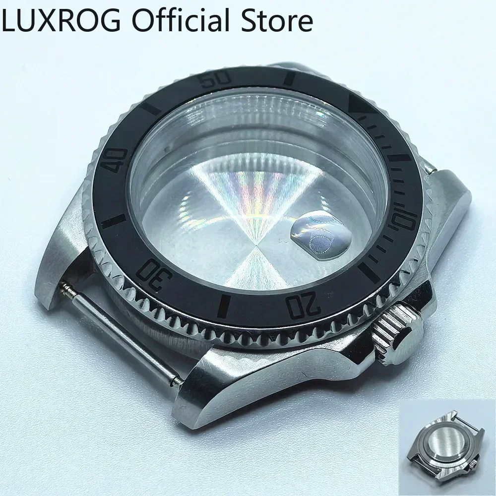 Stainless Steel 40MM Black Blue Ceramic Insert Watch Case