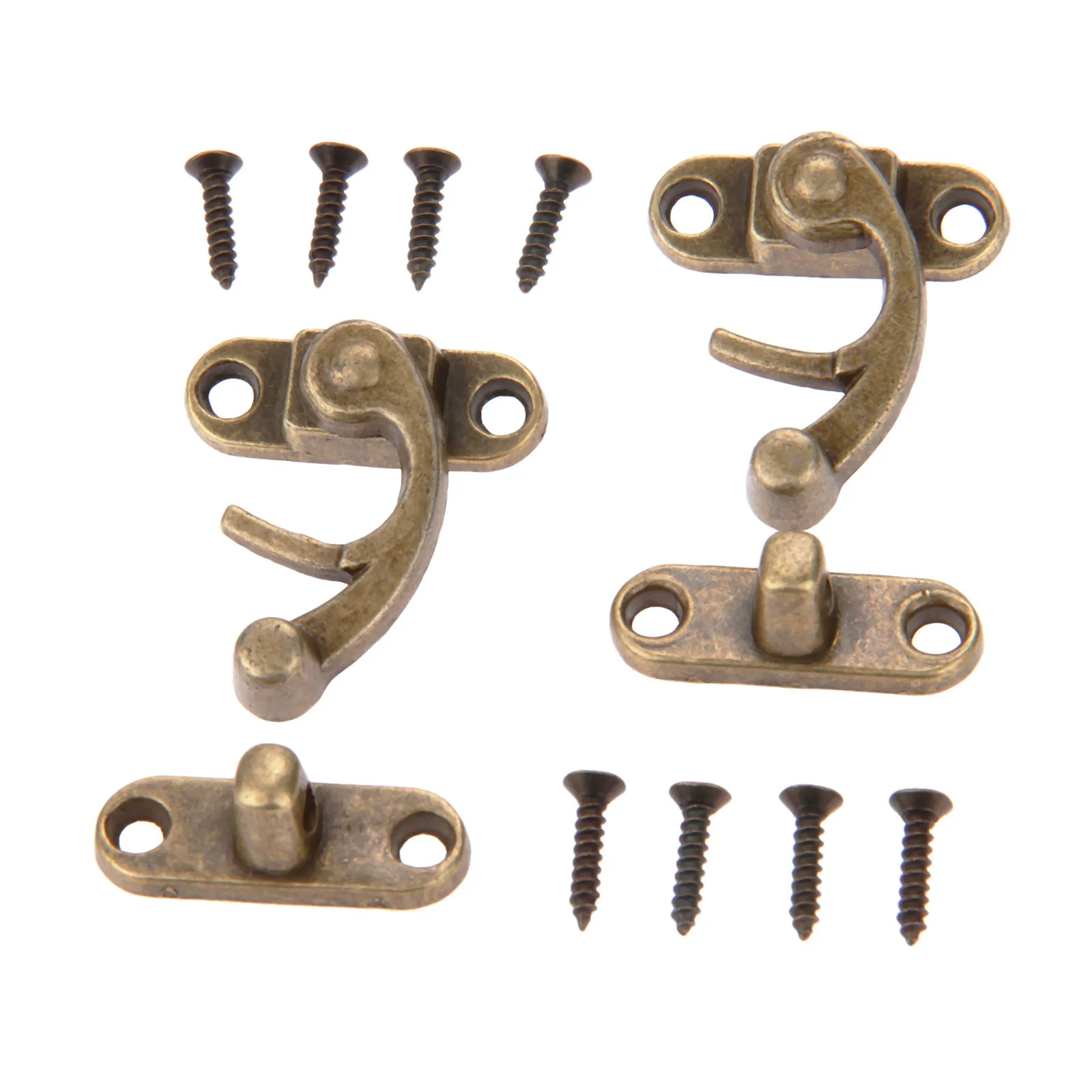 Vintage Wooden Box Decorative Latch Clasps 6Pcs Lock Padlock Hasp Hook Antique Wooden Case Buckle With Screws Zinc Alloy 29*33MM