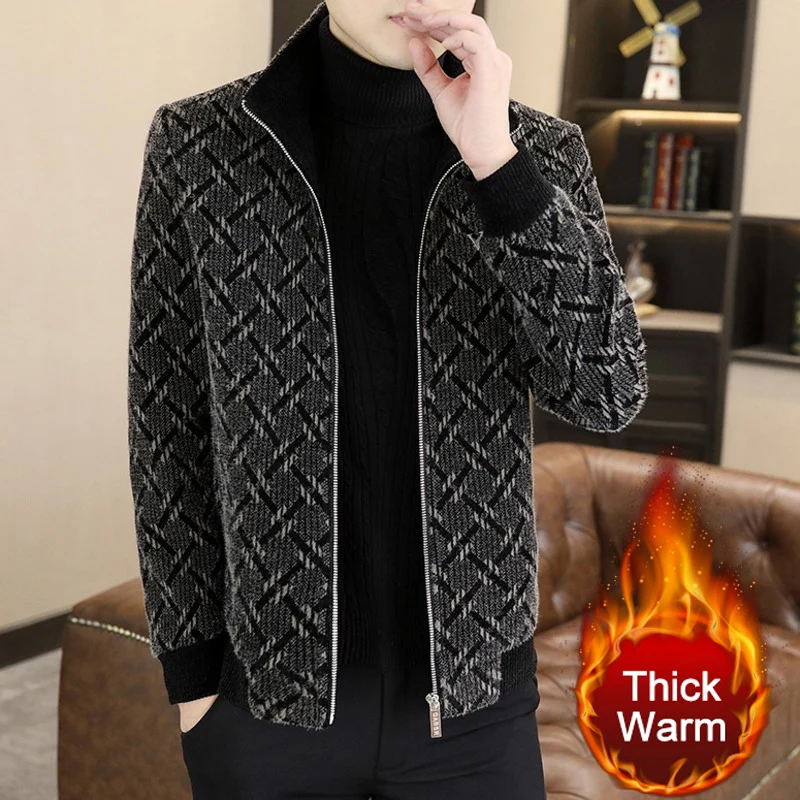 

Мужской шерстяной тренчкот с отложным воротником, зимняя куртка контрастных цветов в клетку,