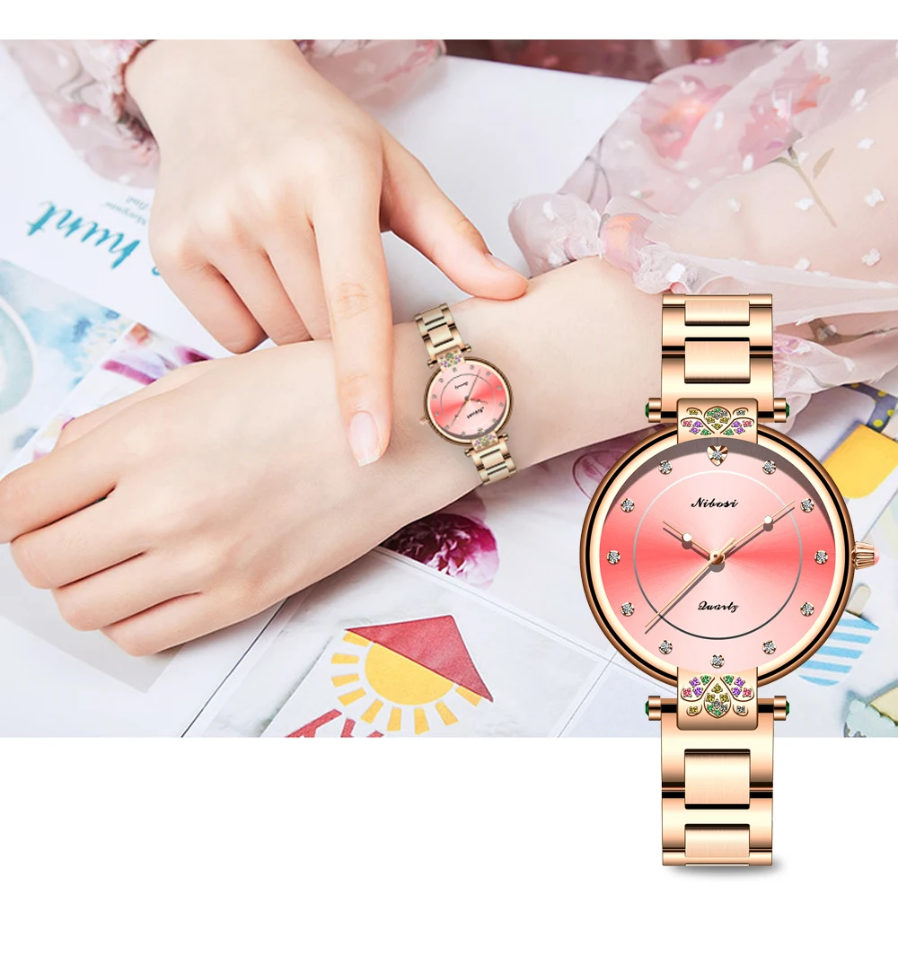 2021 NIBOSI Fashion Ladies Watch Brand Ladies Creative Steel  Women Bracelet Watches Female Waterproof Clocks Relogio Feminino