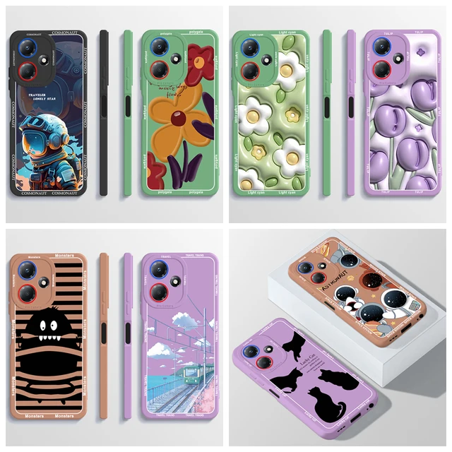 For Infinix Hot 30 4g Case Hot 30i Astronaut Flower Cover Soft Matte Phone Case For.jpg