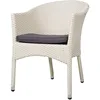 Outdoor Dining Rattan Chairs,White Wicker Chair with Soft Cushion,1 PC Rattan Weave Wicker Fallow Armchair 1