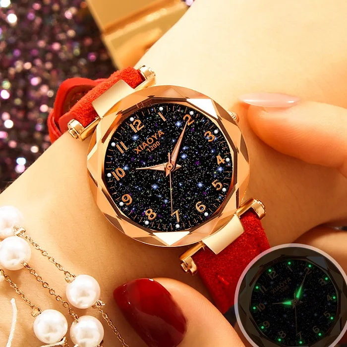 

Fashion Women Watches 2019 Star Sky Dial Clock Luxury Rose Gold Women's Bracelet Quartz Wrist Watches fashion watch 2019
